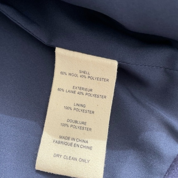 L’Agence collarless wool blend jacket blazer jacket navy NWT - Picture 12 of 12